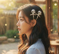 Silver Starfish hair clip (2 piece)