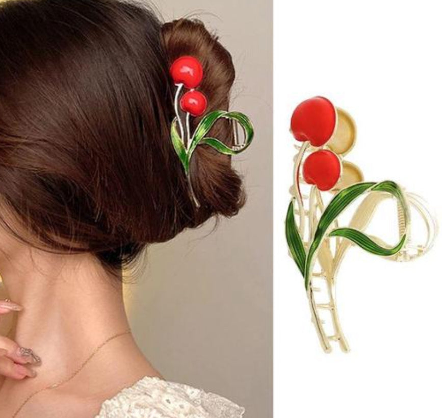Cherry hair claw