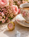 Pink dail watch ring